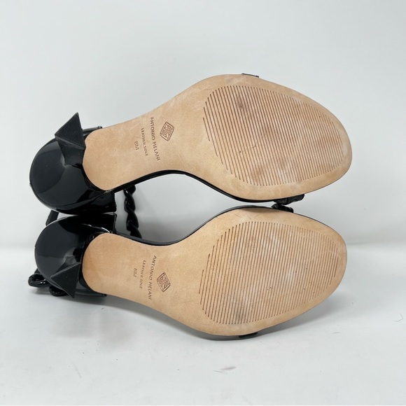 ANTONIO MELANI Glossy Black Chain Heels - Picture 7 of 10